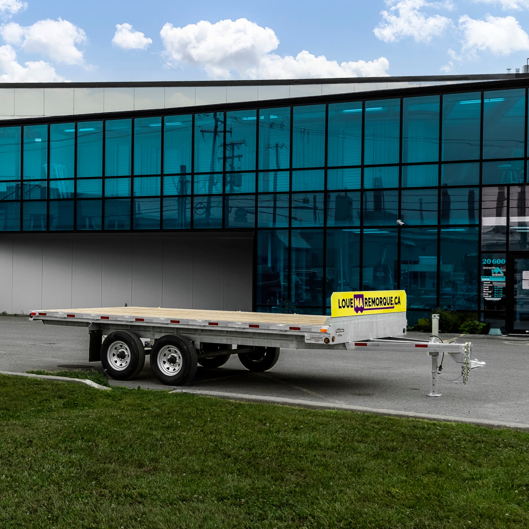 16-foot raised deck flatbed trailer